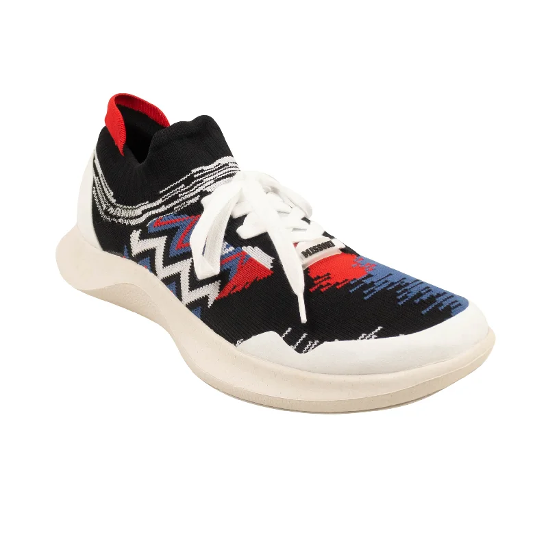 MISSONI Black & Red ACBC Fly Knit Chevron Low Top Sneakers