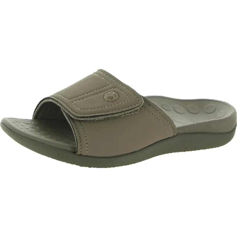 24 Kiwi Mens Faux Leather Slip On Slide Sandals