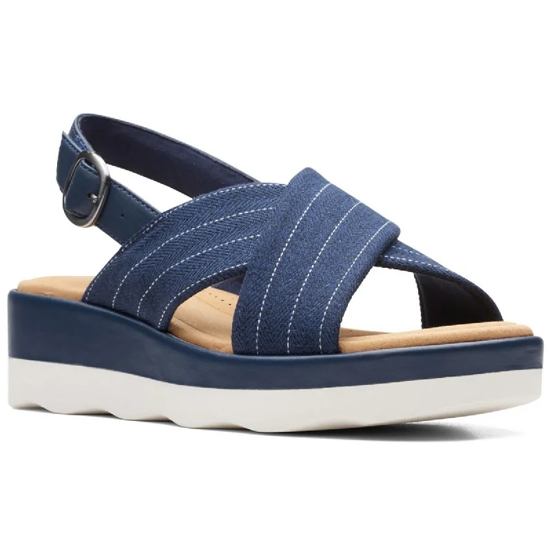 Clara Cove Womens Slip On Open Toe Wedge Sandals