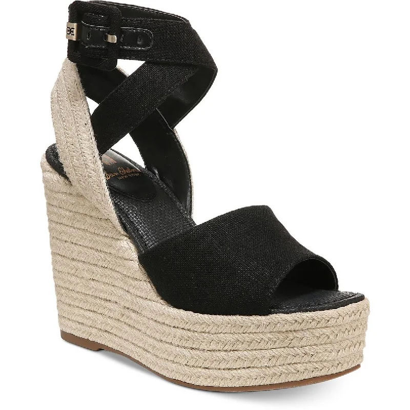 Vada Womens Criss-Cross Front Wedge Platform Sandals