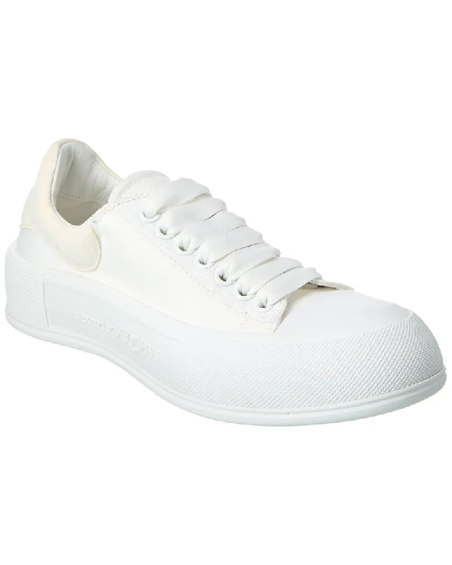 Alexander Mcqueen Deck Plimsoll Canvas & Suede Sneaker