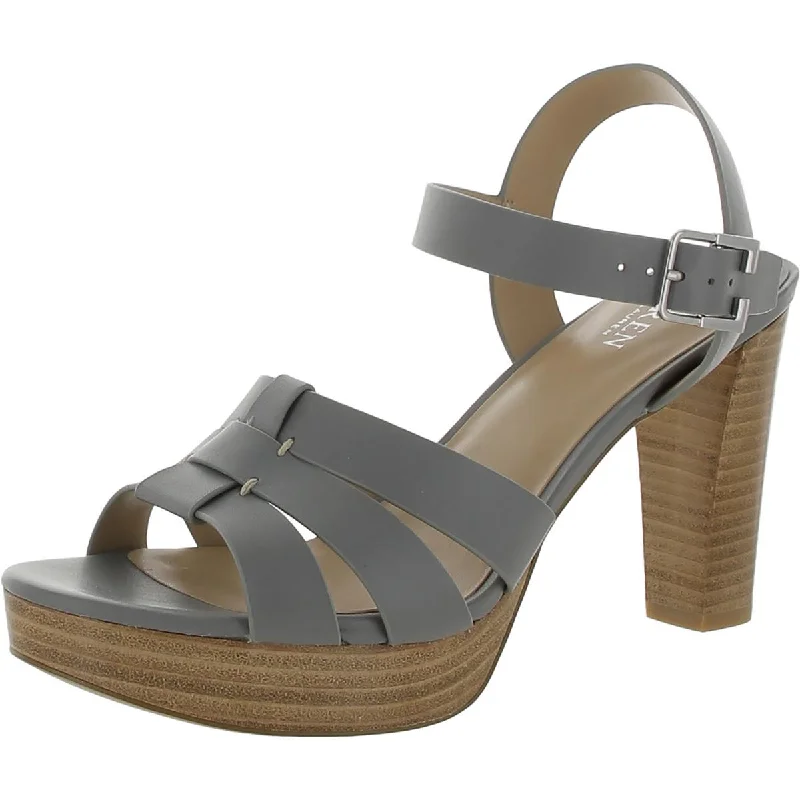 Soffia Womens Leather Platform Slingback Sandals