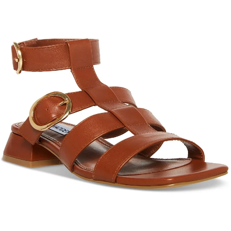 Aylin Womens Leather Square Toe Gladiator Sandals