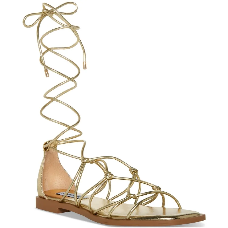 Ainsley Womens Faux Leather Caged Gladiator Sandals