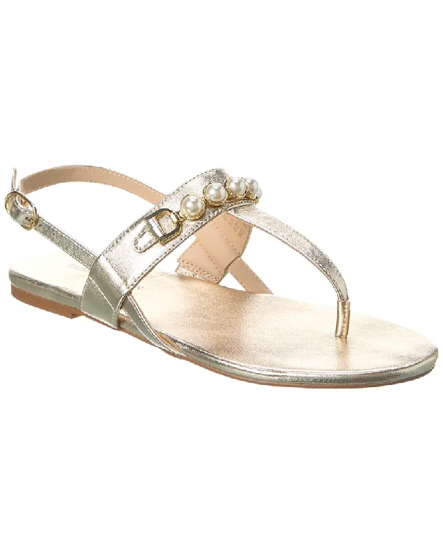 Stuart Weitzman Perla T-Strap Leather Sandal