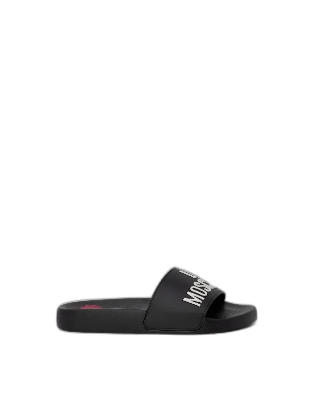 Love Moschino Printed PVC Slippers with Rubber Sole