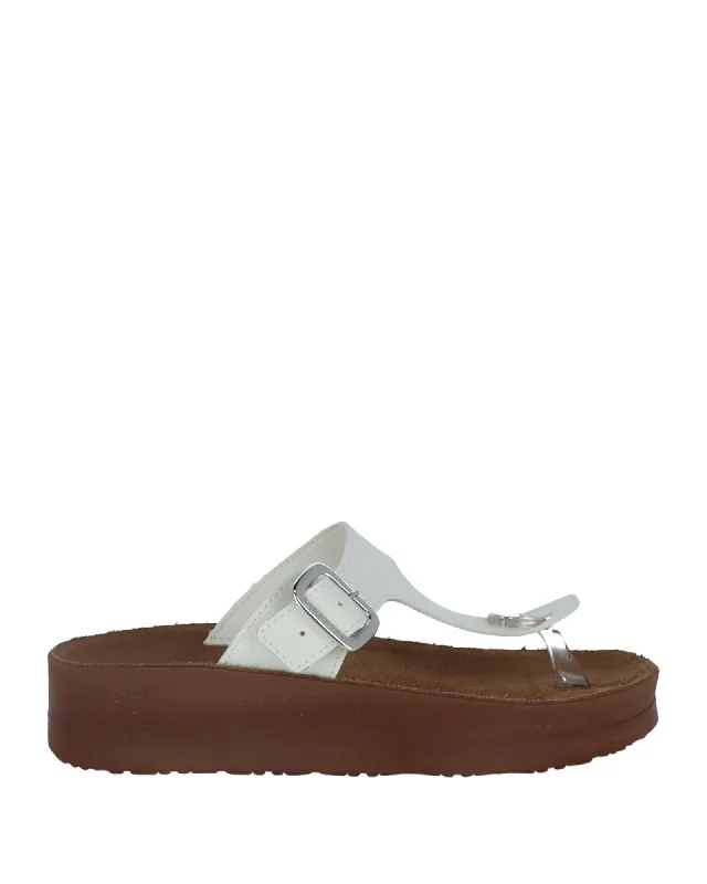 Carrera Buckle/Bow White Slippers