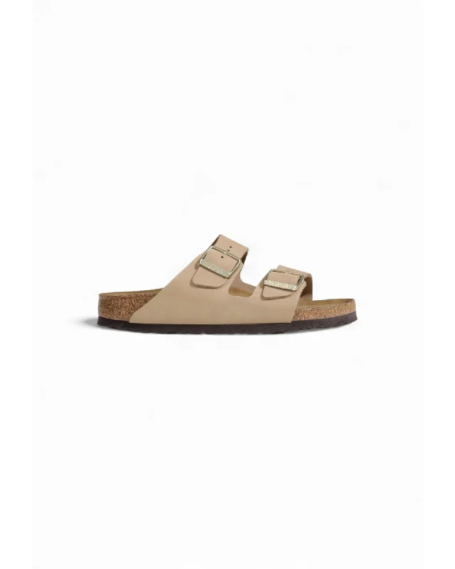 Birkenstock Buckle/Bow Beige Leather Slippers