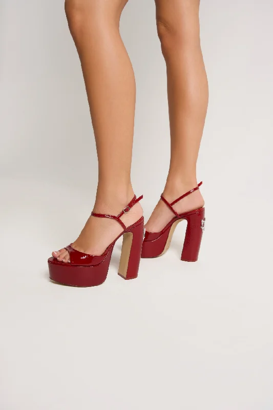 Fire Crinkle Patent Leather Red