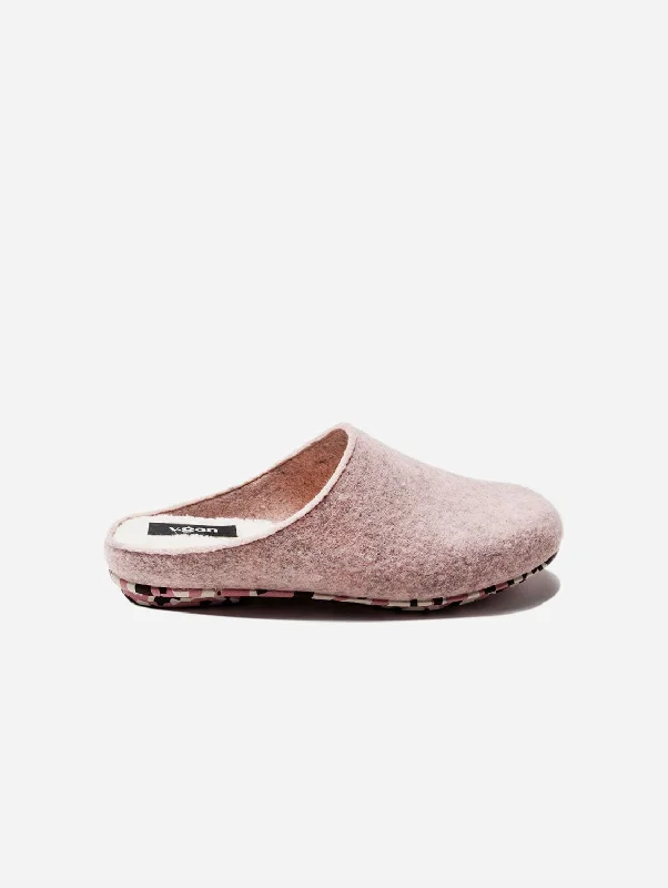 Flax Women's Recycled Vegan Mule Slippers | Pale Pink