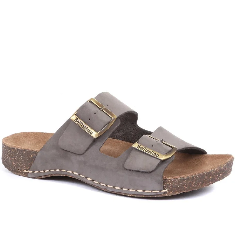 Leather Double Buckle Mule Sandals - BELMETIN33005 / 319 944