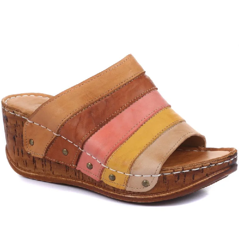 Leather Wedge Mule Sandals - CAY29001 / 315 110