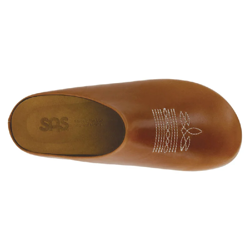 SAS Hinny Chestnut With Stitch Design Mule (Women's)