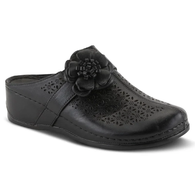 Spring Step Lilybean Black Leather Clog (Women's)