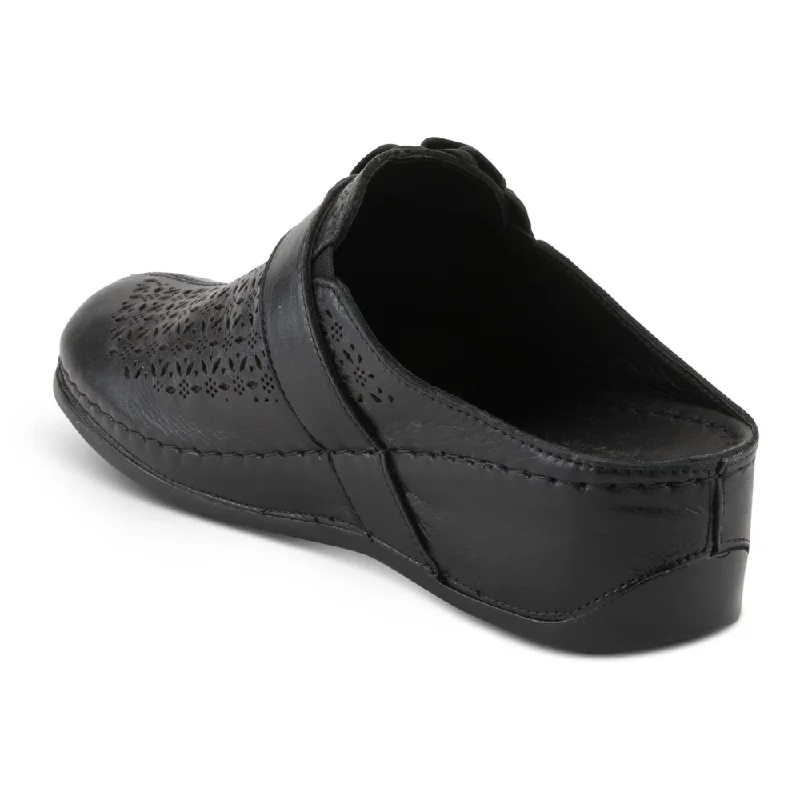 Spring Step Lilybean Black Leather Clog (Women's)