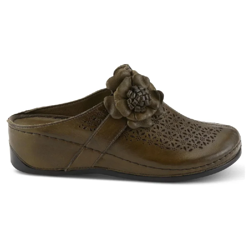 Spring Step Lilybean Olive Leather Clog (Women's)