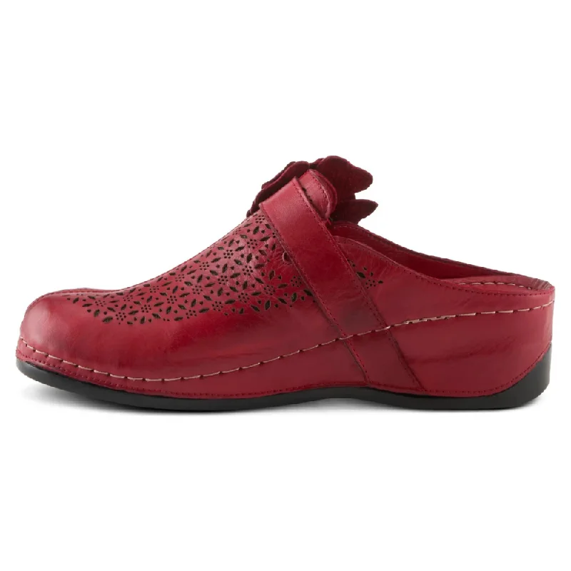 Spring Step Lilybean Red Leather Clog (Women's)