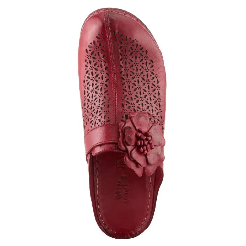 Spring Step Lilybean Red Leather Clog (Women's)