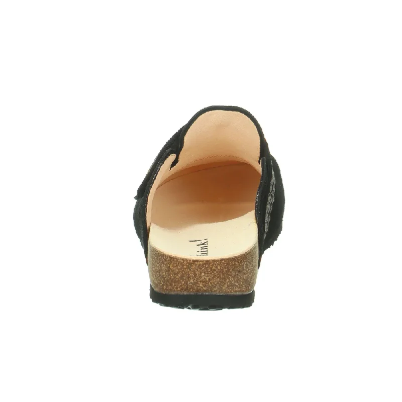 Think! Julia Black Leather Clog (Women's)