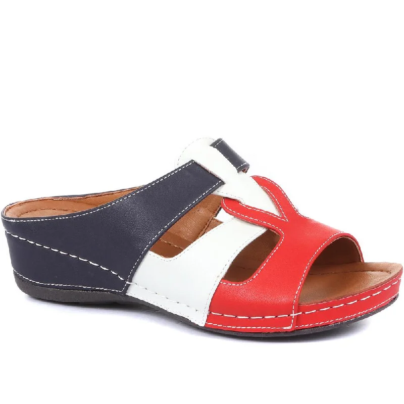 Wide Fit Wedge Mule Sandals - WLIG33011 / 319 656