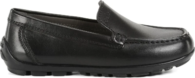 Geox Boy's JFast NEW Black Leather Loafer (Sizes 35-41)