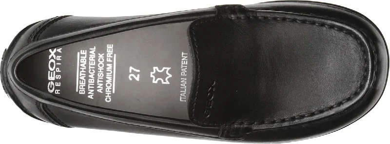 Geox Boy's JFast NEW Black Leather Loafer (Sizes 35-41)