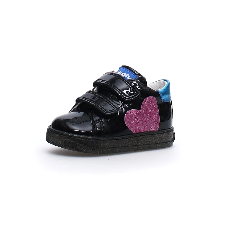 Naturino Toddler's (Sizes 21-26) Heart Black Patent/Pink