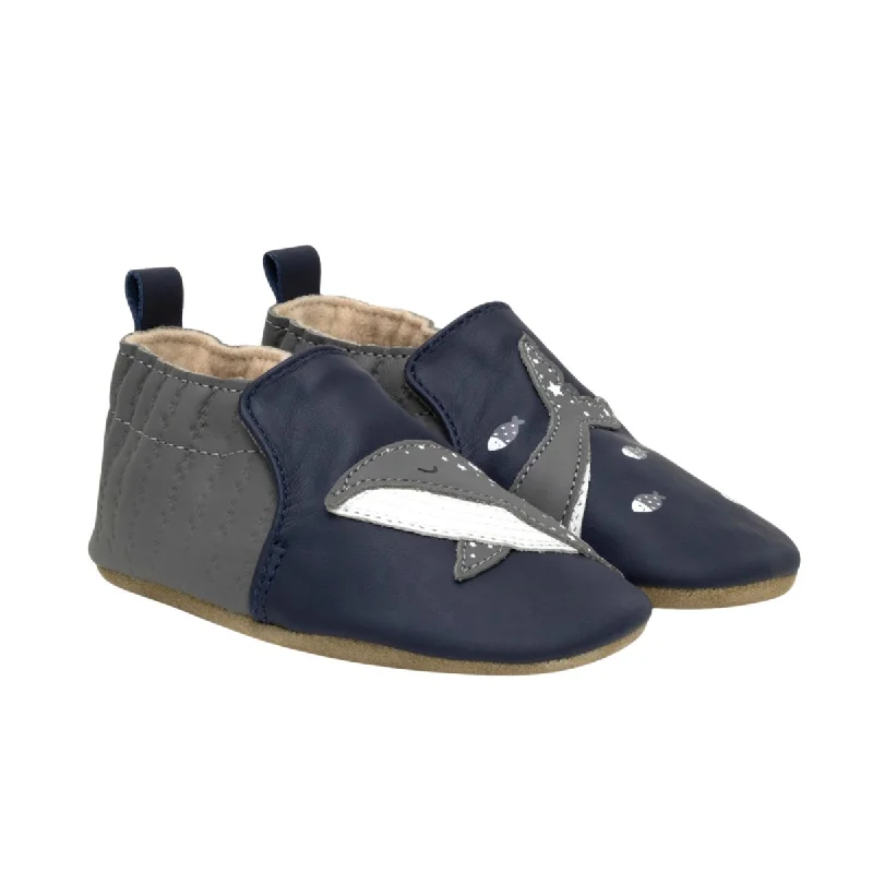 Robeez Toddler's Whaley Cute Navy/Grey