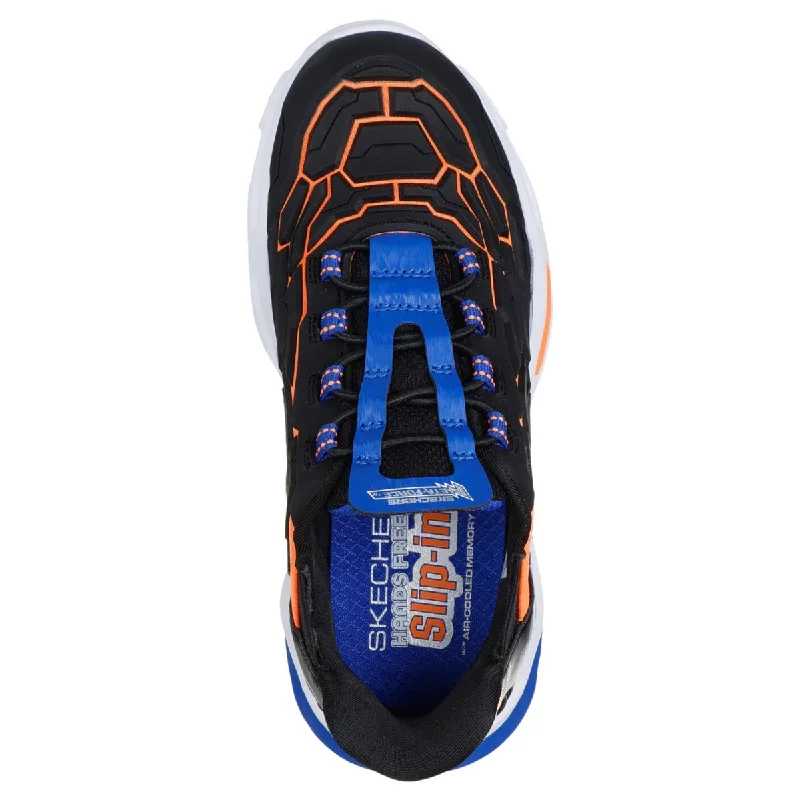 Skechers Boy's (Preschool) Slip-ins: Skech-Bots - Orbitron 403838LBKOR Meta-Force Black/Orange